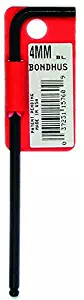 Bondhus 15760 4mm Ball End Tip Hex Key L-Wrench with ProGuard Finish, Tagged and Barcoded, Long Arm