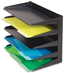 STEELMASTER 5-Tier Steel Legal Size Horizontal Organizer, 15.8 x 12.7 x 9.5 Inches, Black (2645HLBK)