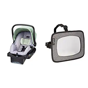 Evenflo LiteMax 35 Infant Car Seat with Backseat Baby Mirror for Rear Facing Child, Grey Melange