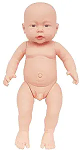 Rifi 16 Inches Nontoxic High Simulation Naked Latex Rotocast Baby Doll Boy (You can Help The Doll to wear Clothes)