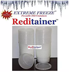 Reditainer Extreme Freeze Deli Food Containers with Lids, 40-Pack