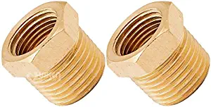 Vixen Horns 1/2" NPT Male to 3/8" NPT Female Brass Thread Reducer Fitting for Train/Air Horn Tanks - Bundle of Two Fittings VXA1238-2