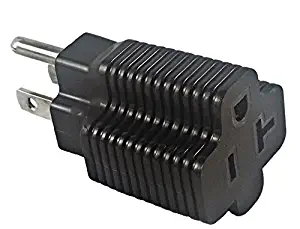 15 Amp Male To 20 Amp Female Plug Outlet 3 Prong Household T-Blade Adapter ETL-Listed
