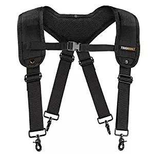 Toughbuilt Padded Suspenders for Tool Belt Even Weight Distribution