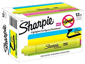 Sharpie 25025 Tank Highlighters, Chisel Tip, Fluorescent Yellow