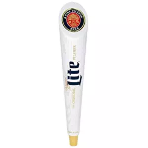 Miller Lite White Washed Wood Tap Handle, 12" L