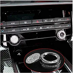 Silver Bling Crystal Button Start Center Control Sound Switch Knob Head Decorative Sequin Cap Cover Decal Trim for Jaguar XF XFL XE XEL XJ XJL F-PACE