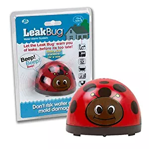 Water Alarm- Leak Bug Flood Detector detects as little as 1/32 Inch of Water- Electronic Overflow Alert Sensor Beeps When Battery is Low