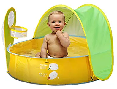 Inno-Huntz Baby Pool Infant Beach Tent with Pop Up Mini Sun Shade Canopy for Kids UV Protection Shelter Outdoor 50+ UPF Summer Pop Up Travel Set for Toddler Toy Ball Pit