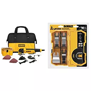 DEWALT DWE315K Multi Material Corded Oscillating Tool Kit with DWA4216 5-Piece Oscillating Accessory Kit