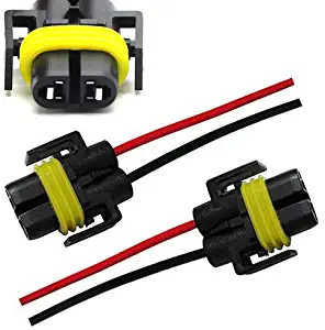 iJDMTOY (2) H11 H8 880 881 Female Adapter Wiring Harness Sockets Wire For Headlights or Fog Lights