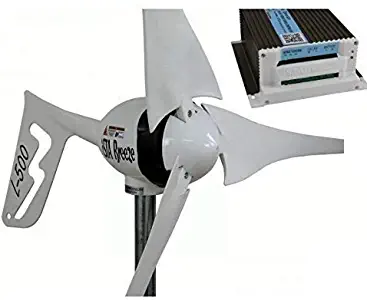 Ista Breeze Set Windgenerator 12V / 24V 500W + Hybrid Charge Controller L-500 (12V, White)