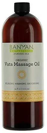 Banyan Botanicals Vata Massage Oil, 34 oz - USDA Organic - Relaxing & Warming - Grounding Herbal Massage Oil for Skin & Muscles