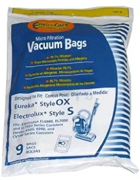 Electrolux Style S & OX Harmony Canister Envirocare 9 Vacuum Bags # 135-9 by EnviroCare