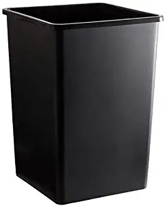 PRO&Family 35 Gallon Black Square Trash Can. Excellent for Hospital, Home, Nursing Homes, Rehab Center, Hotel, Outdoor, Shelter