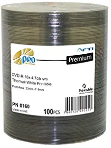 Disc Makers Falcon 16X 4.7GB White Thermal Printable DVD-R Blank DVD, Pack of 100