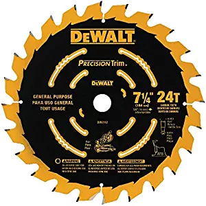 DEWALT DW7112PT DEWALT DW7112PT 24T Precision Trim Miter Saw Blade, 7-1/4"