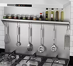 Ancona PBS-1230 30 in. x 30.75 Stainless Steel Backsplash with Shelf and Hooks