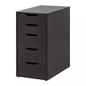 Ikea Alex Drawer Unit, 14 1/8" x 27 1/2" Black Brown 403.422.85