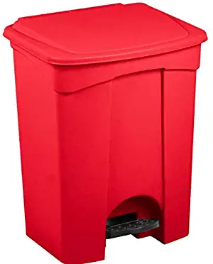 PRO&Family 18 Gl.(Gallon) Red Rectangular Step-On Trash Can, Hospital Trash can, Medical Waste bin, Trash can for Doctors Offices, Office Trash can, School Waste bin.