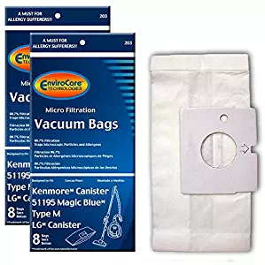 EnviroCare Replacement Vacuum Bags for Kenmore 51195 Magic Blue Canisters 16 Pack