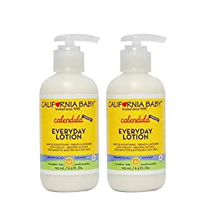 California Baby Calendula Everyday Lotion (8.5 Ounces) Moisturizer for Dry, Sensitive Skin | Post Bath and Diaper Changing | Non-Greasy, Fast-Absorbing Formula | 2 Pack