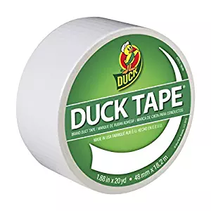 Duck Brand 1265015 Color Duct Tape, White, 1.88 Inches x 20 Yards, Single Roll