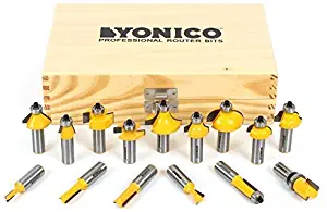 Yonico 17150 15 Bit Router Bit Set 1/2-Inch Shank