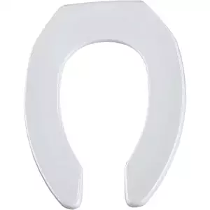 BEMIS Commercial Open Front Toilet Seat will Never Loosen & Reduce Call-backs, ELONGATED, Long Lasting Solid Plastic, White, 1955CT