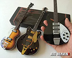 AXE HEAVEN Fab Four 1:4 Scale Miniature Instruments - Set of 3 Mini Beatles Guitar Replicas