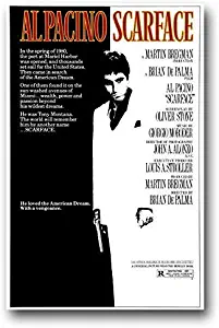 Scarface Poster - Movie Promo Al Pacino - 12 x 18 inches BW Print Frameless Art Gift 30.5 x 46 cm