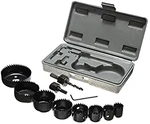 eoocvt 11pcs Set 19-64mm Carbon Steel Hole Saw Drill Wood Metal Door Drilling Cutting Tool Kit