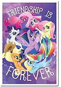 My Little Pony Movie Friendship Is Forever Poster Cork Pin Memo Board White Framed - 96.5 x 66 cms (Approx 38 x 26 inches)