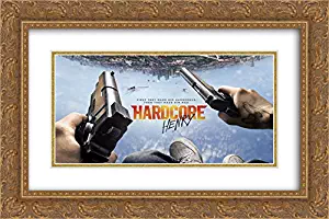 Hardcore Henry 24x18 Double Matted Gold Ornate Framed Movie Poster Art Print