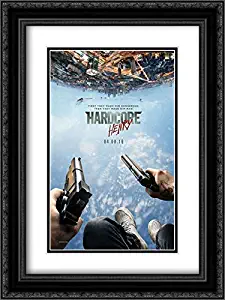 Hardcore Henry 18x24 Double Matted Black Ornate Framed Movie Poster Art Print