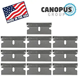 Single Edge Industrial Razor Blades, Safety Straight Edge Razor, Box & Carton Cutter Replacement Blades, Glass and Paint Scraper Razor Blades (10 Pieces) - Fits ALL Standard Tools -%100 Made in USA