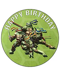 7.5 Inch Edible Cake Toppers – Teenage Mutant Ninja Turtles Tmnt Themed Birthday Party Collection of Edible Cake Decorations