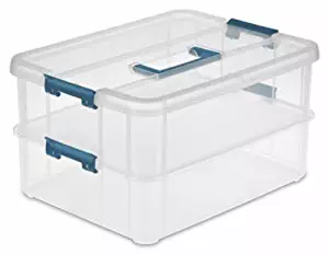 STERILITE 14228604 Stack & Carry 2-Layer Handle Box - Quantity 4