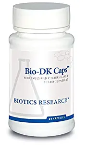 Biotics Research Bio-DK Caps™ - 125 mcg (5000 IU) Emulsified Vitamin D3 and 550 mcg Vitamin K, Easy-to-Take Capsule, MK-7, Stronger Bones, Heart Health, Musculoskeletal Strength, Healthy BMI 60 Caps
