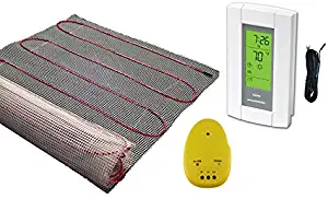 10 Sqft Mat, Electric Radiant Floor Heat Heating System with Aube Digital Floor Sensing Thermostat