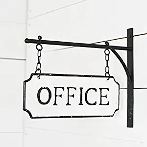 AT Vintage Metal Hanging Sign Wall Hanger Decor (Office)