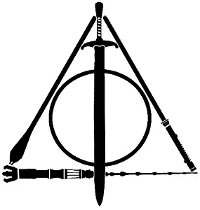 Deathly Hallows LOTR Star Wars Harry Potter Black Decal Vinyl Sticker|Cars Trucks Vans Walls Laptop| Black |5.5 x 5 in|LLI521