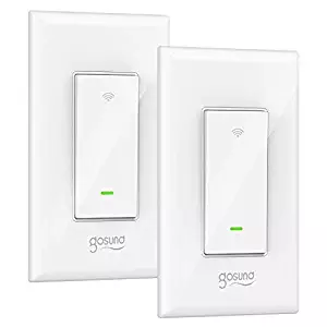 Smart Light Switch, Gosund 15A Smart Wifi Light Switch with Remote Control and Timer, Works with Alexa, Google home and IFTTT, No Hub required, Easy and Safe installation, ETL and FCC listed. (2pcs)