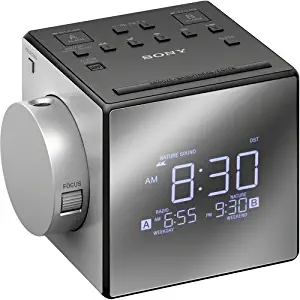 Sony All in One Compact AM/FM Dual Alarm Clock Radio with Time Projection, Soothing Nature Sounds & Large Easy to Read Backlit LCD Display